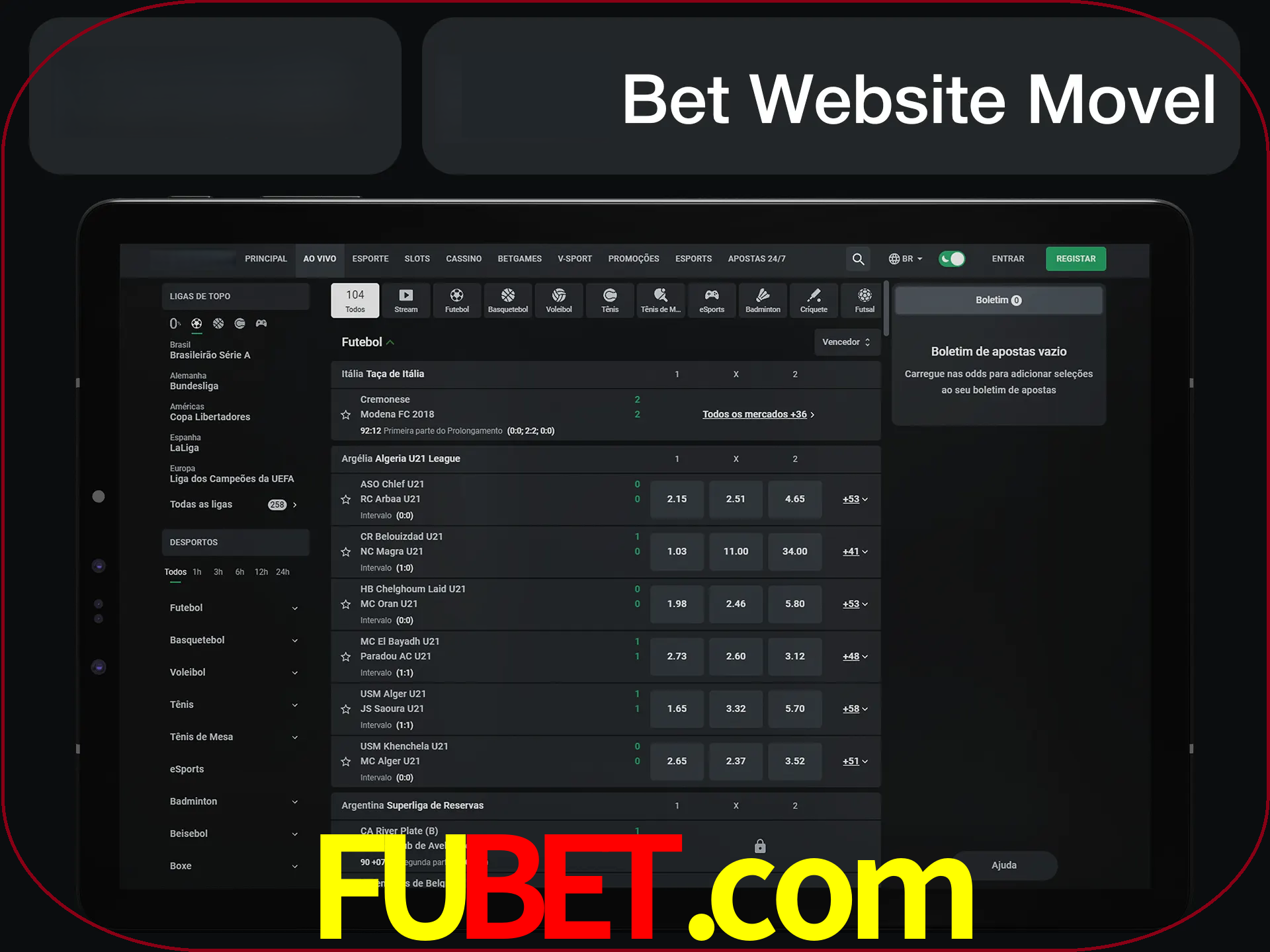 Use nosso website em qualquer dispositivo.