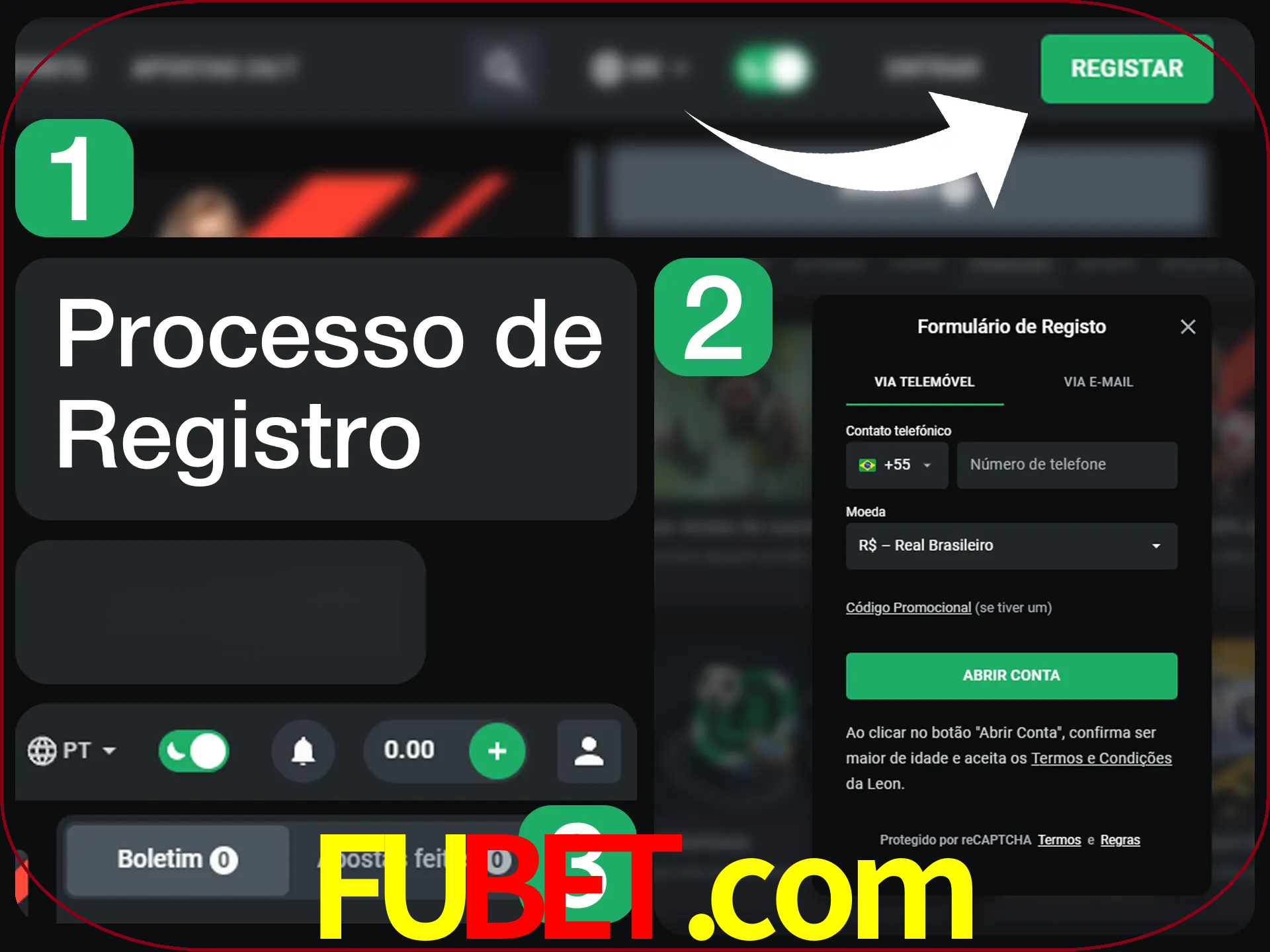 O processo de registro na LeonBet é simples.